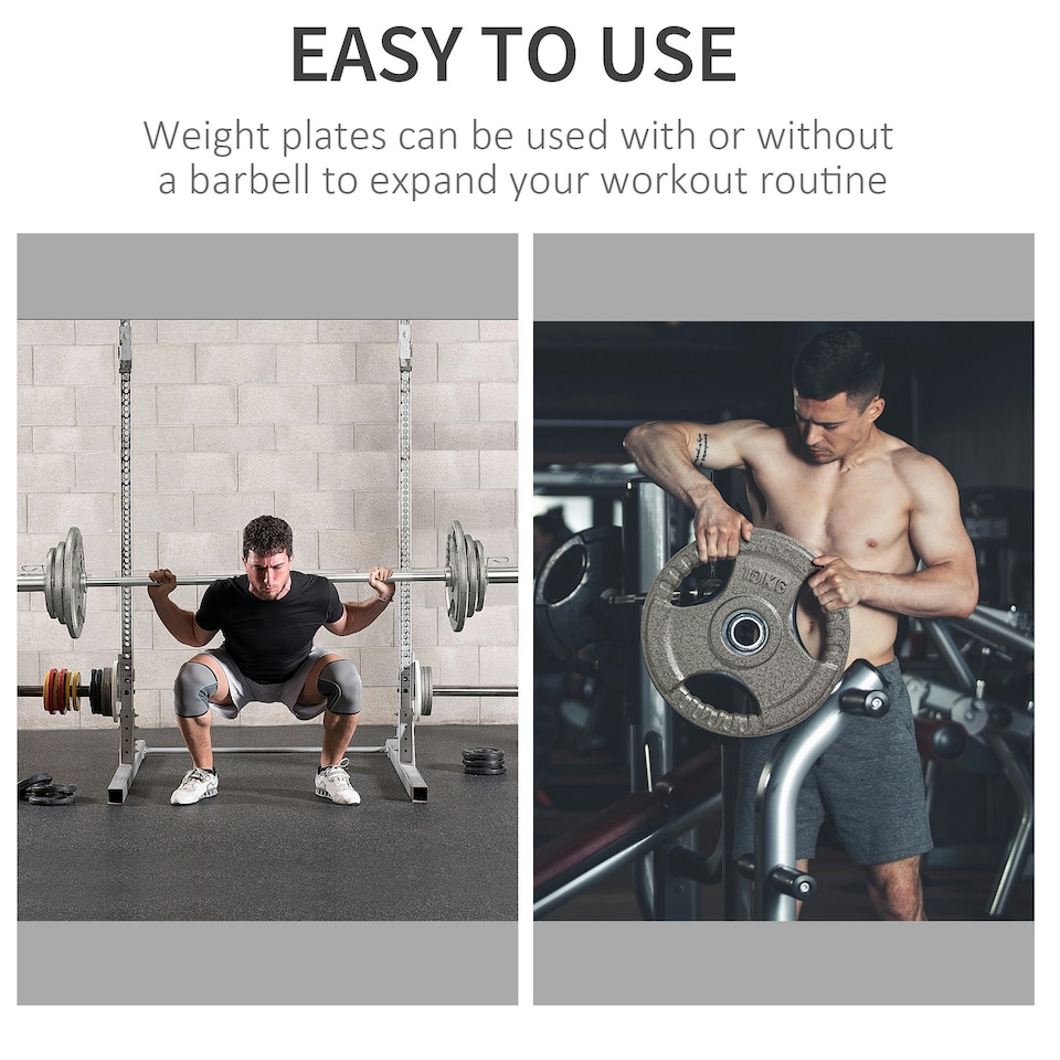 image 1 of HOMCOM 2" Olympic Weight Plates Sets for Strength Training w/ Weight 2 x 10kg