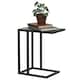 image 6 of HOMCOM C Shape Side Table w/ Wood-Effect Top Black