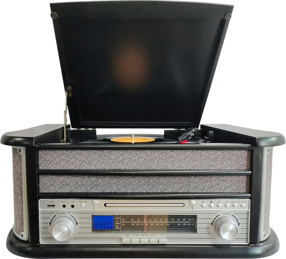 image 1 of Denver MCR-50BT Vintage Retro Bluetooth Music Centre with CD, Cassette, and USB HiFi System