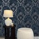 image 2 of Sienna Damask Navy Wallpaper Blue