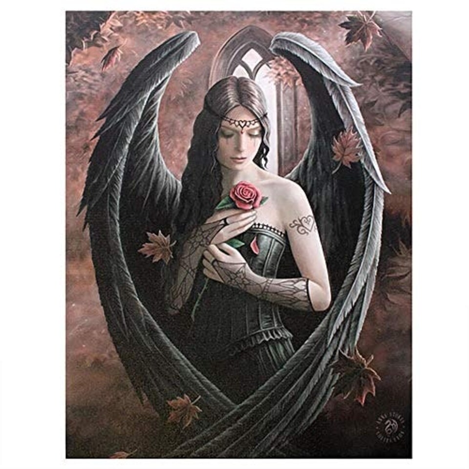 19x25 Angel rose plaque by Anne Stokes