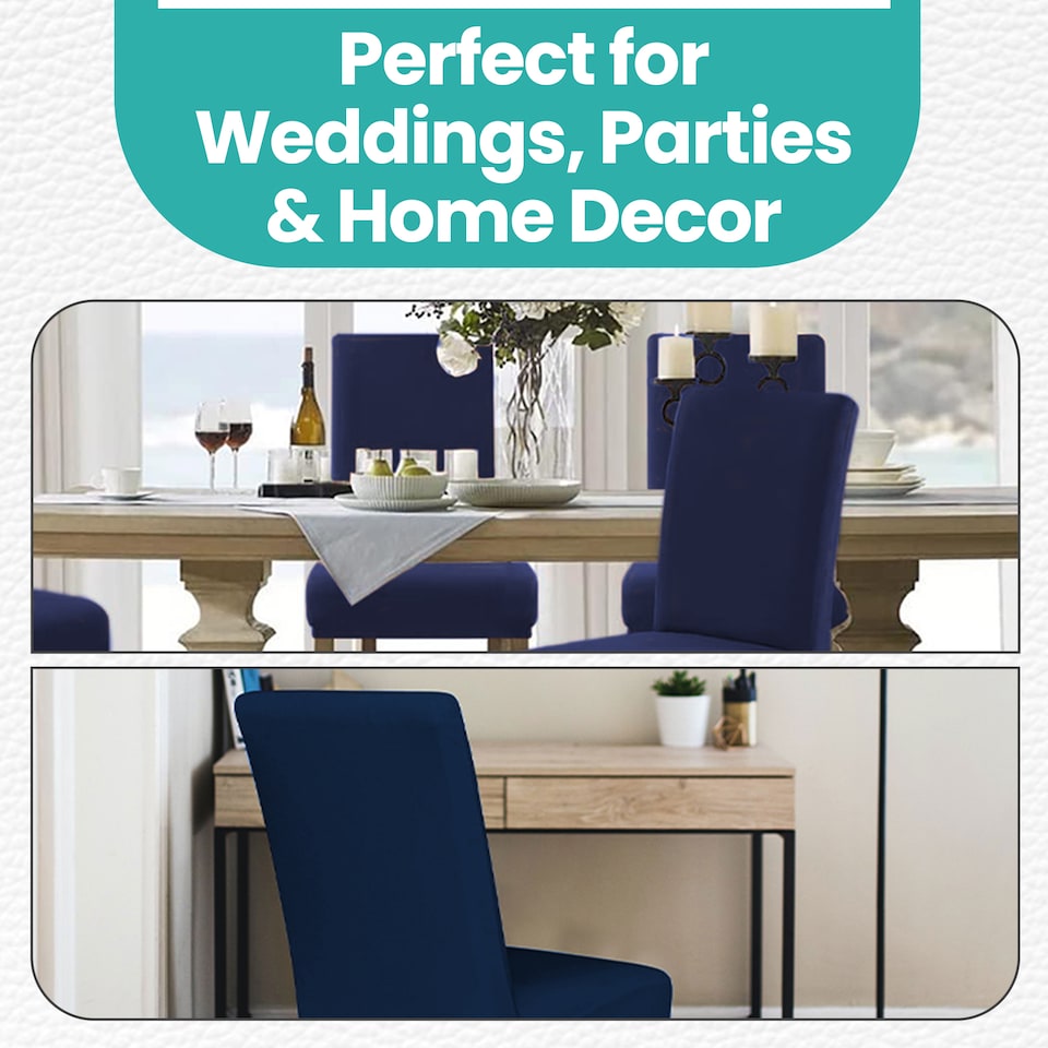 image 1 of Velvet Dining Chair Covers, Spandex High-Back Chair Slipcovers - 220GSM