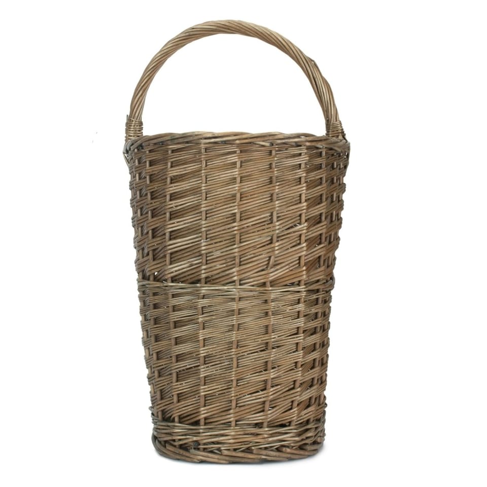 image 1 of Antique Wash Finished Stair Basket | Grey | Grey