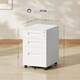 image 5 of Vinsetto 3 Drawer Mobile File Cabinet, Metal Filing Cabinet with Lock and 5 Wheels for A4 Legal Letter Sized Documents, Hanging File Folders, Pre-Assembled Body, 39 x 48 x 60 cm, White | White | White