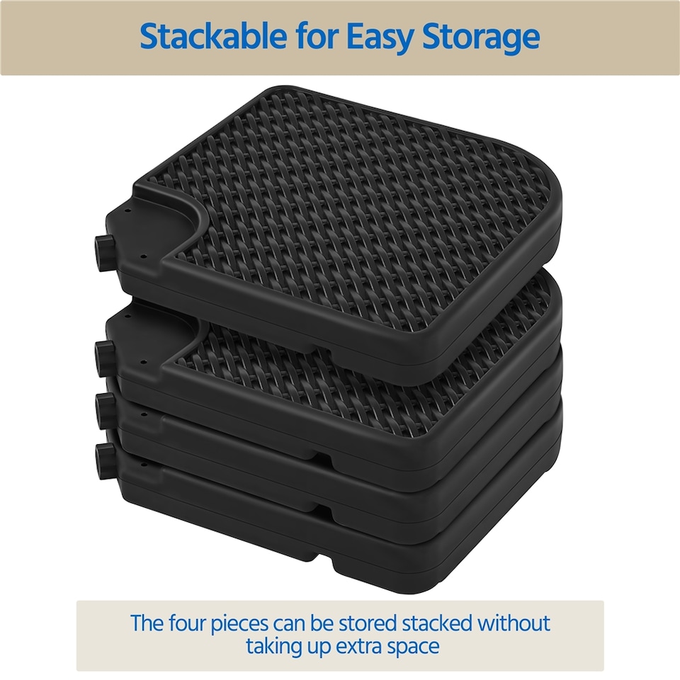 image 1 of Yaheetech 4 Piece Water or Sand Filled Patio Umbrella Base Stand-Black | Black | Black | 1