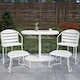 image 2 of Patio Bistro Set with Ottomans Steel White, 5 pieces