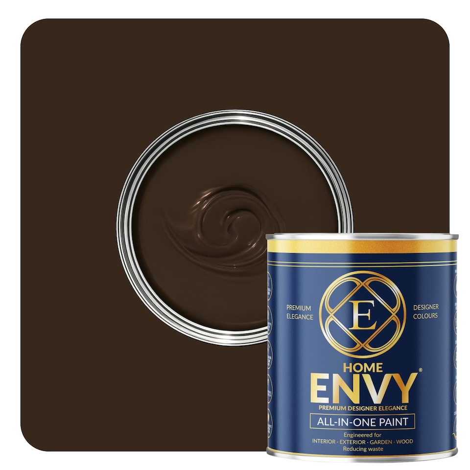image 1 of ENVY All-in-One Paint - High Coverage Multi Surface Paint for Walls, Wood & Furniture  - Dark Chocolate - 5L - Matt