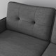 image 8 of HOMCOM Modern Two Seater Sofa, Button Tufted Loveseat with Cushions and Steel Legs for Living Room, Guest Room, Dark Grey | Grey | One Size