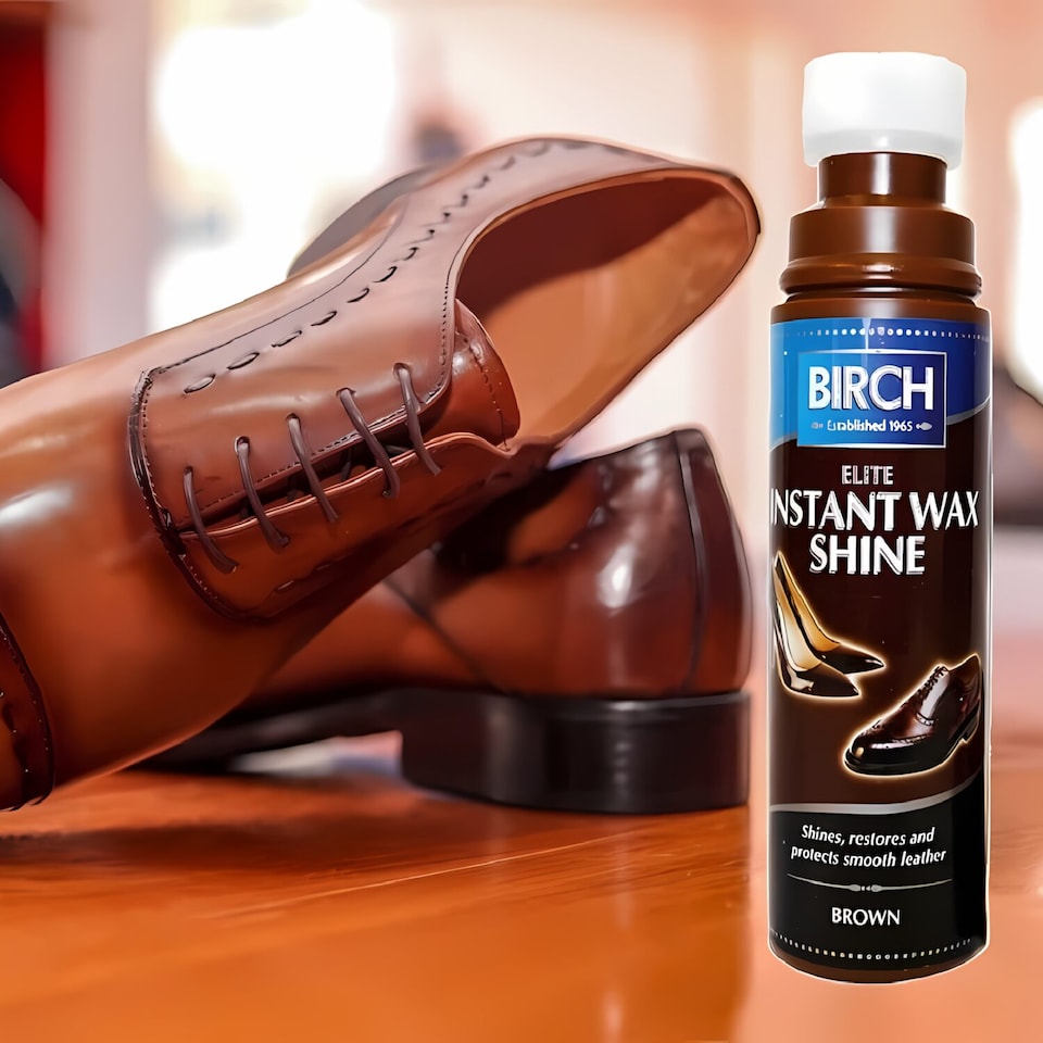image 1 of BIRCH Elite Instant Wax Shine - Quick Buff-Free Gloss for Shoes and Boots 75ml | Brown | Brown