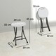 image 5 of Outsunny Folding Stool Set of 4, Decorative Garden Stool Set - White Grey White