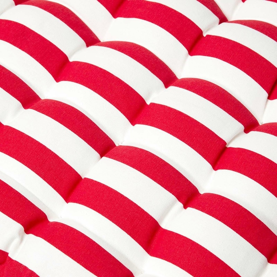 image 1 of Homescapes Garden Bench Cushion Luxury 3 Seater Cotton Stripe Indoor Outdoor Seat Pad | Red | 143 x 48 cm | 1