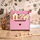 image 1 of Interiors by Premier Pink Heart Wooden Storage Bench Seat, Fun and Functional Wooden Storage Box with Seat, Pink Toy Storage Pink