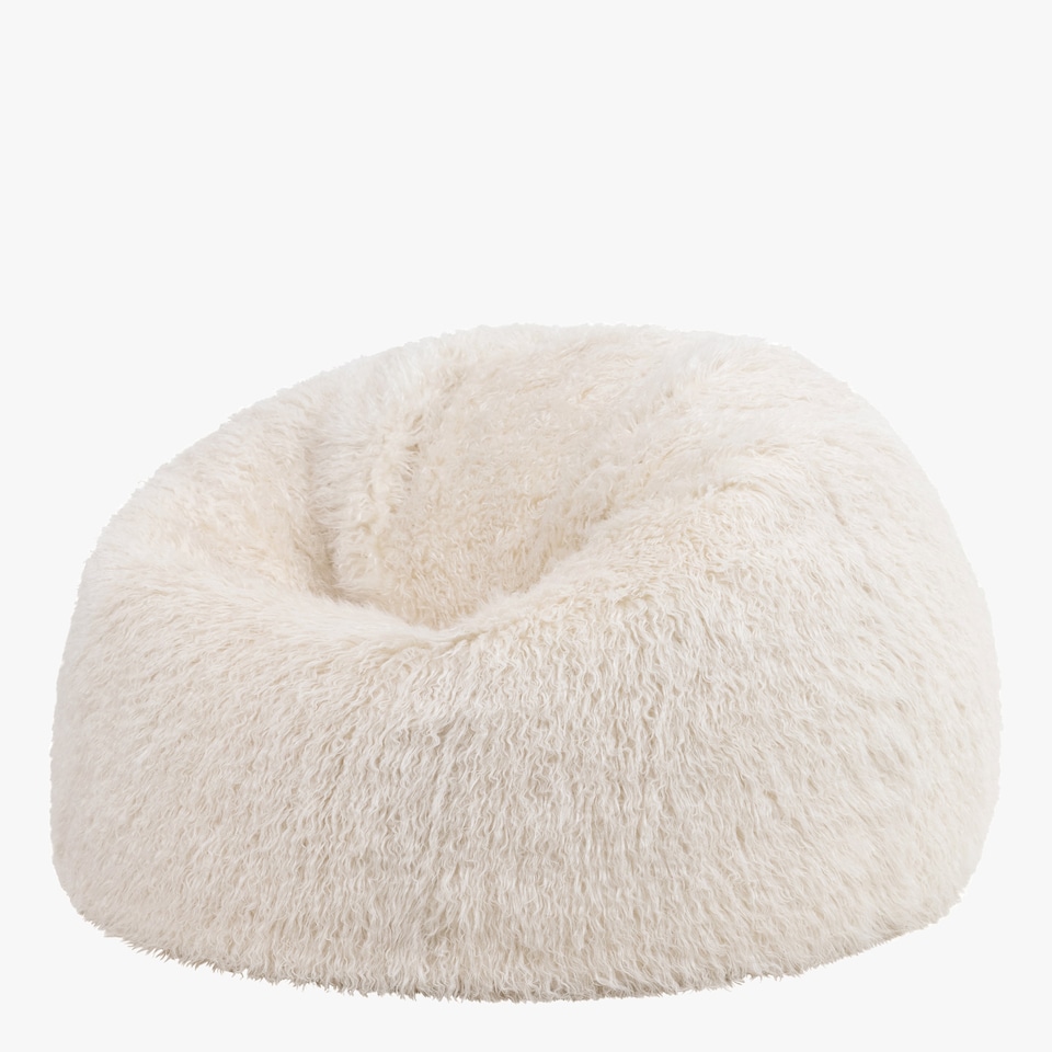 image 1 of Kingston Classic Faux Fur Bean Bag Chair Natural | Cream | Natural | 1