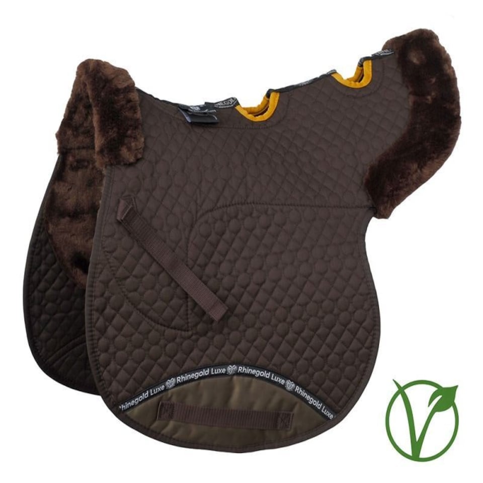 image 1 of Rhinegold Luxe Fur Vented Numnah Brown | Colour: Brown/Natural
Size: Cob