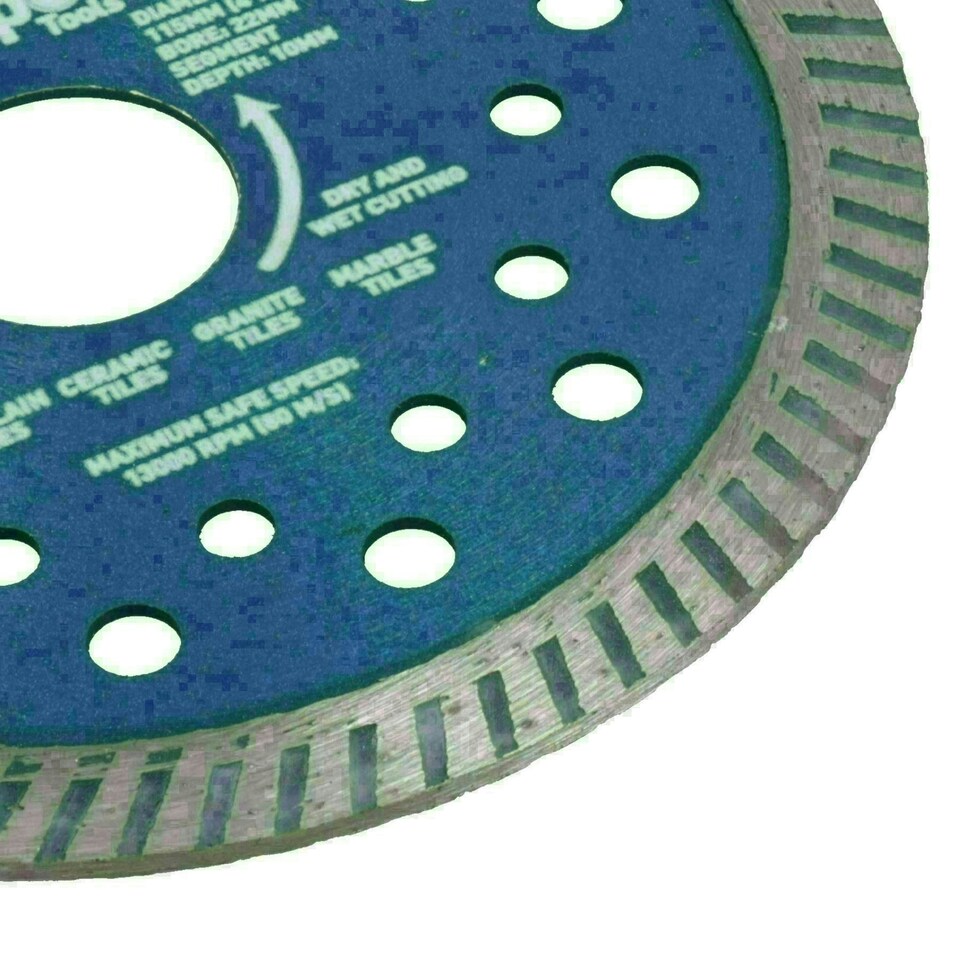 image 1 of 4-1/2in Dry and Wet Cutting Disc for Porcelain Ceramic Granite Marble Stone Brick