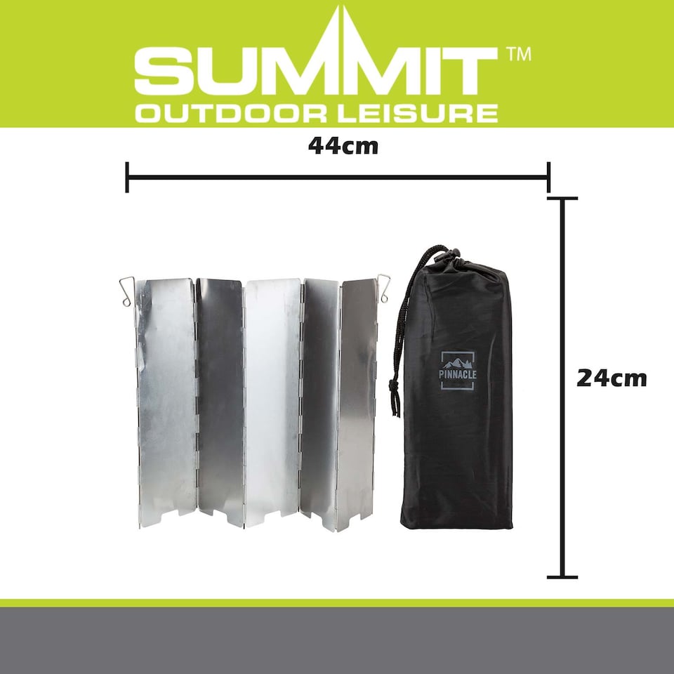 image 1 of vfm-estore Stove Shield 5-Panel Aluminium Cover - Ground-Pegged, Foldable Carry Bag Included