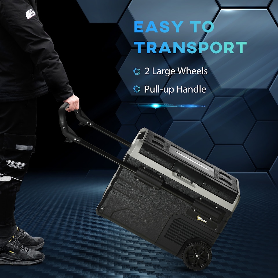 image 1 of Outsunny 40L Car Refrigerator 12V Portable Freezer with Inner LED Light