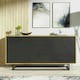 image 7 of Sideboard 140cm Oak Body with Black Drawer and Door Fronts Multi