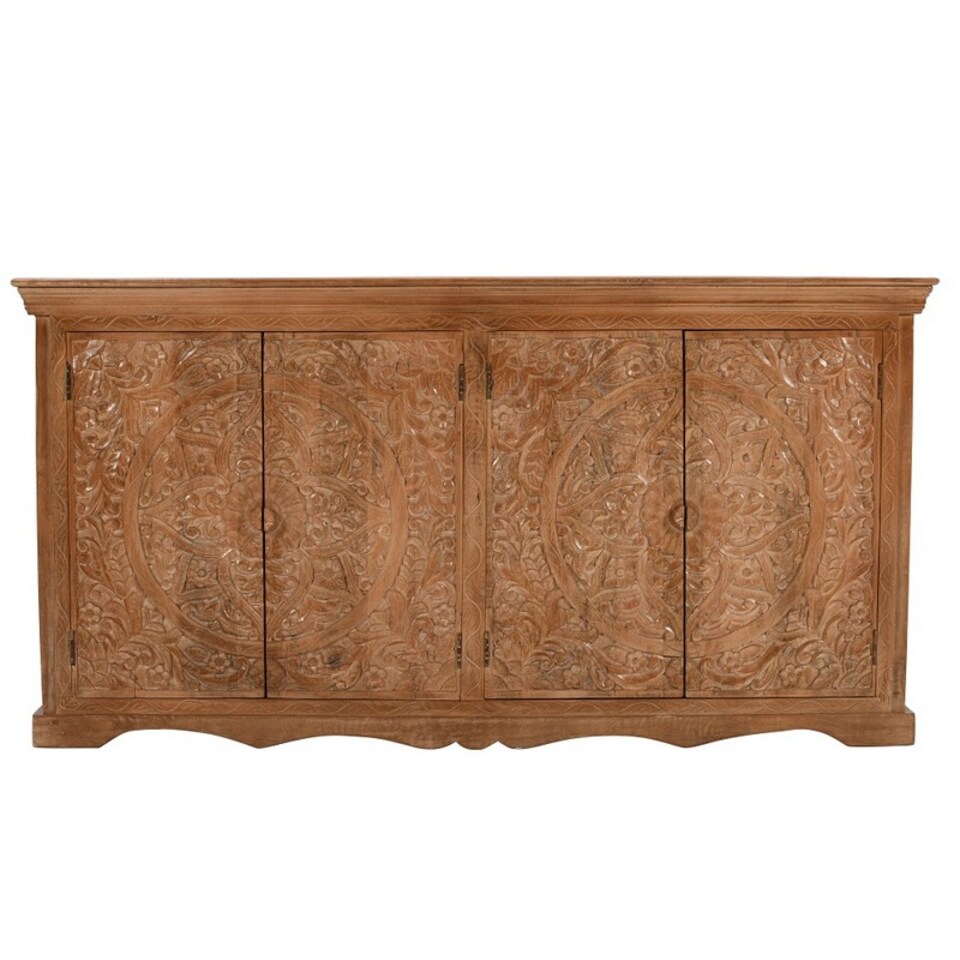 image 1 of Artwork Sideboard Xl - Solid Mango Wood - L40 x W175 x H90 cm | Brown