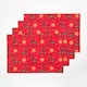 image 1 of Homescapes Red Reindeer Christmas Placemats - Set of 4 | Red | 4