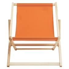 Interiors by Premier Stylish Orange Deck Chair, Ethically Sourced Deck Chair, Sling Design Lawn Chair, Adjustable Garden Chair