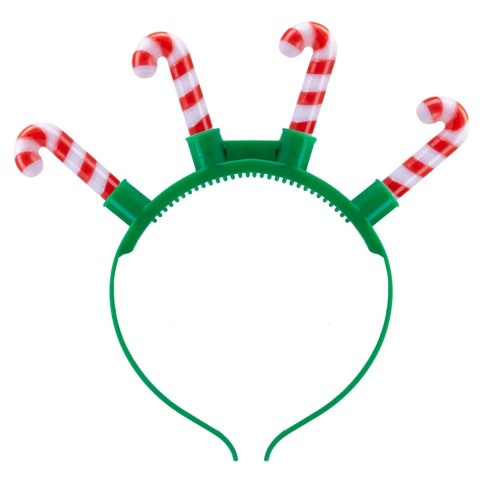 image 1 of vfm-estore Christmas Candy Cane Light-Up Headband 21cm x 23cm Green