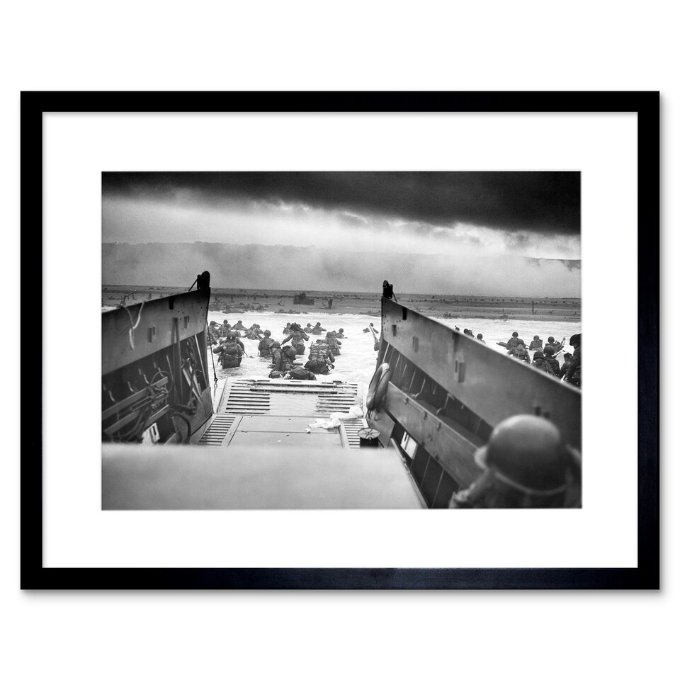 image 1 of War Military History D Day Landing Normandy Jaws Death Framed Wall Art Print