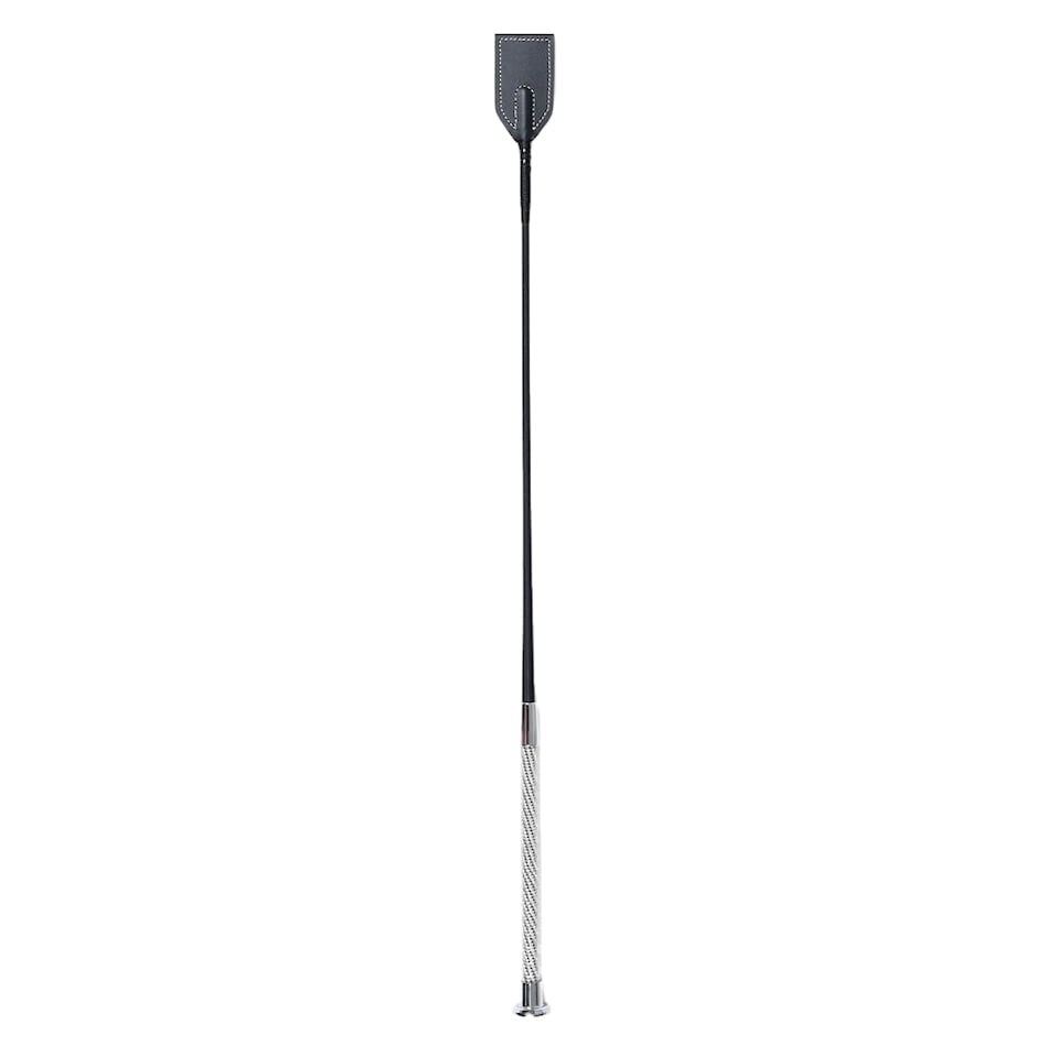image 1 of Dublin Embossed Leather Horse Riding Whip | Black | Black | One Size | 1