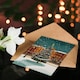 image 4 of Decorated Tree Town Square Snowy Night Xmas Art Blank Christmas Card