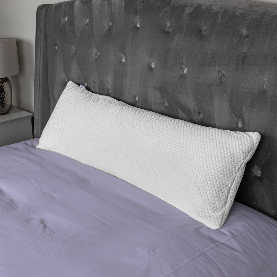 image 1 of Aamira Bolster Long Full Body Cushion Pillow 120x40cm, Orthopaedic Shredded Memory Foam | White | White | 120x40 cm | 1