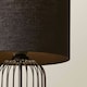 image 4 of ValueLights Gabbia Matte Black Metal Table Lamp with Small Black Drum Shade