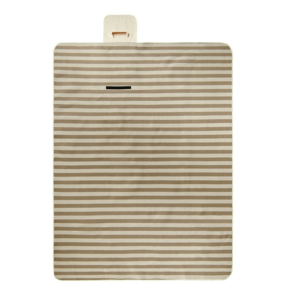 image 1 of Vinga Alba RPET Striped Picnic Blanket - Brown - 0.5cm x 110cm x 110cm Brown | 0.5cm x 110cm x 110cm