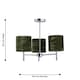 image 5 of Brea - Chrome 3 Light Fitting with Green Crushed Velvet Shades | Chrome | Green | 1