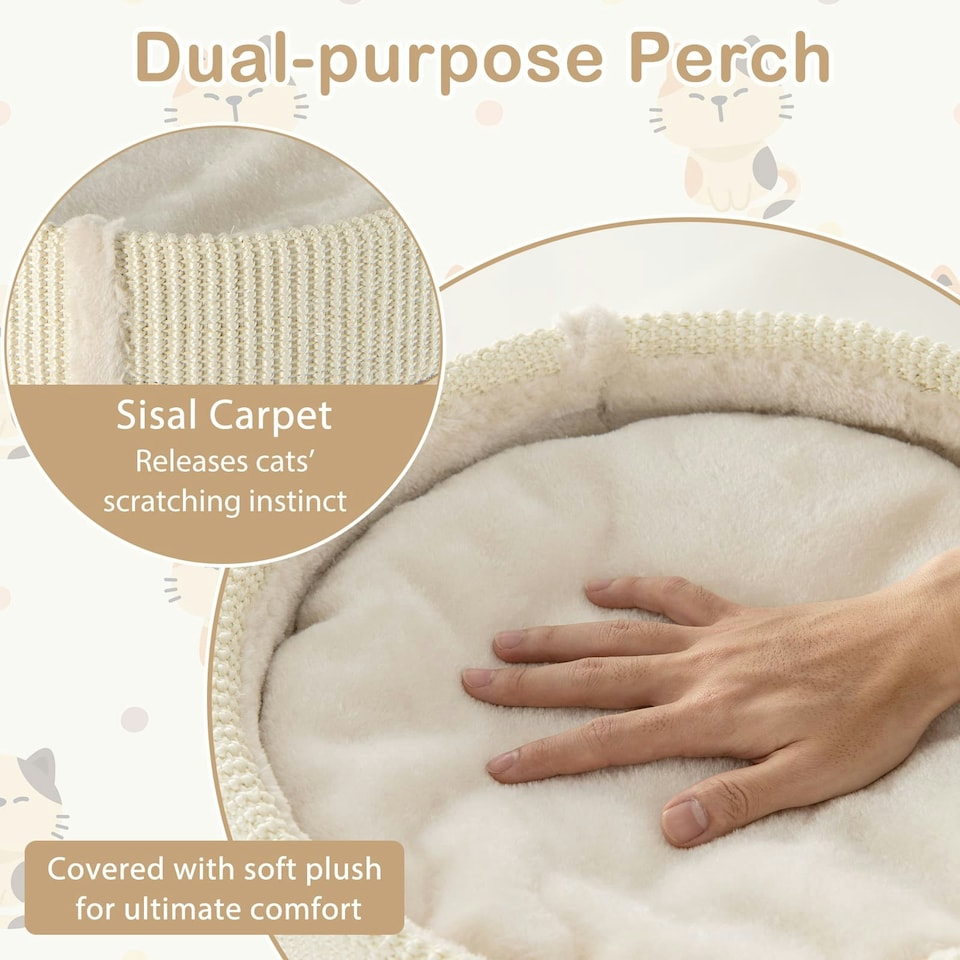 image 1 of COSTWAY Cat Tree 120 CM Multi-layer Cat Tower with Hammock