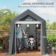 image 6 of Outsunny 2.1 x 3.6 (m) Garden Storage Tent, Portable Shed with Heavy Duty Galvanised Steel Frame, Ventilation Window, Rollup Zipper Door, for Bike, Motorbike, Garden Tools, Dark Grey | Grey | Dark Grey | 1