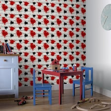 Beano Splat Wallpaper in Red and Black | Red | Red and Black