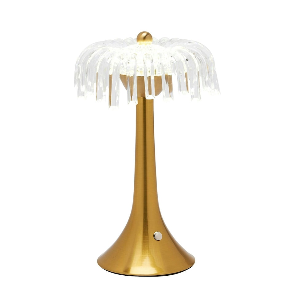 image 1 of Hestia Crystal USB LED Touch Table Lamp with Bronze Base & Trim