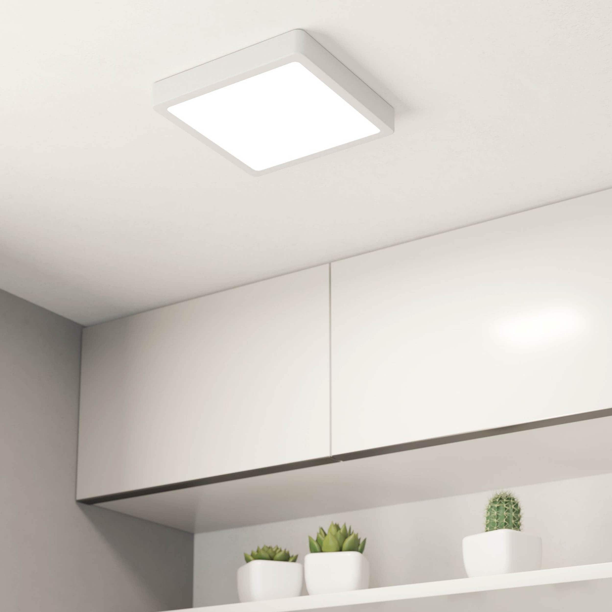 Eglo Fueva 6 Ultra-Slim Surface-Mounted White Square LED Ceiling Light