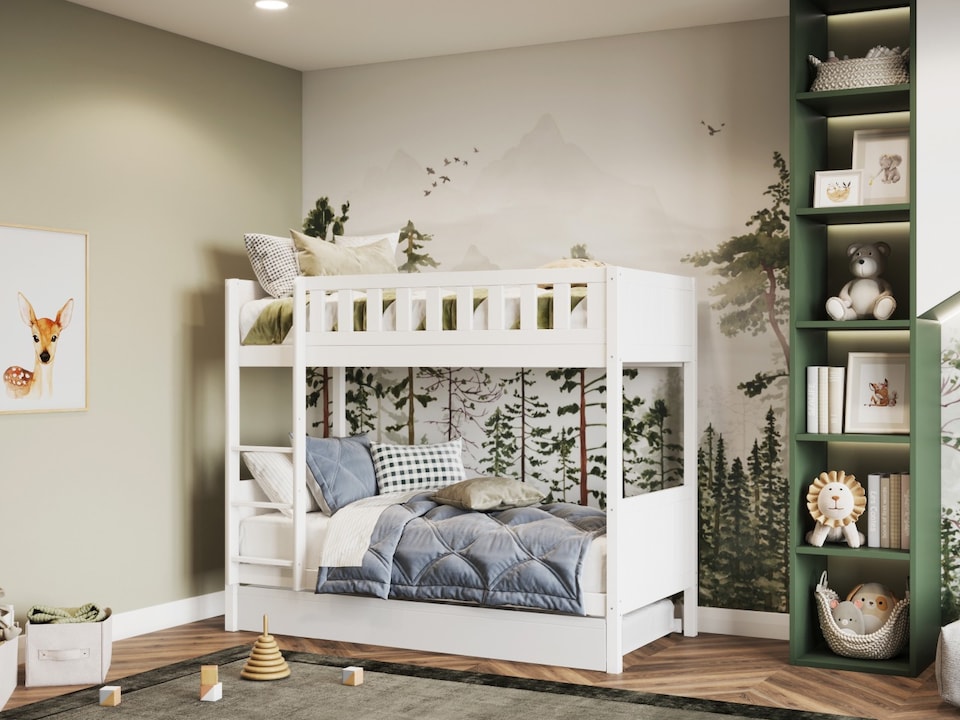 image 1 of Flair Bea Shorty Wooden Bunk Bed White