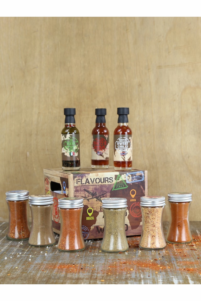 image 1 of Around The World Seasoning Set - 9 Sauces Oils & Spices