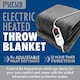image 2 of Purus Electric Heated Fleece Blanket Throw 160x120cm - Grey