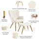 image 5 of Yaheetech Boucle Accent Chair and Ottoman Set with Metal Legs White | Ivory