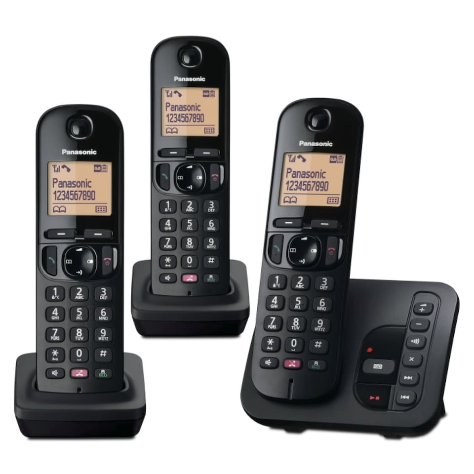 image 1 of Panasonic KX-TGC263 Digital Cordless Phone with Answering Machine - Triple Handset