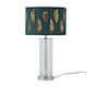 image 2 of Set of 2 Aura - Chrome Table Lamps with Green Fern Cut Out Shades | Chrome | Green | Large | 2