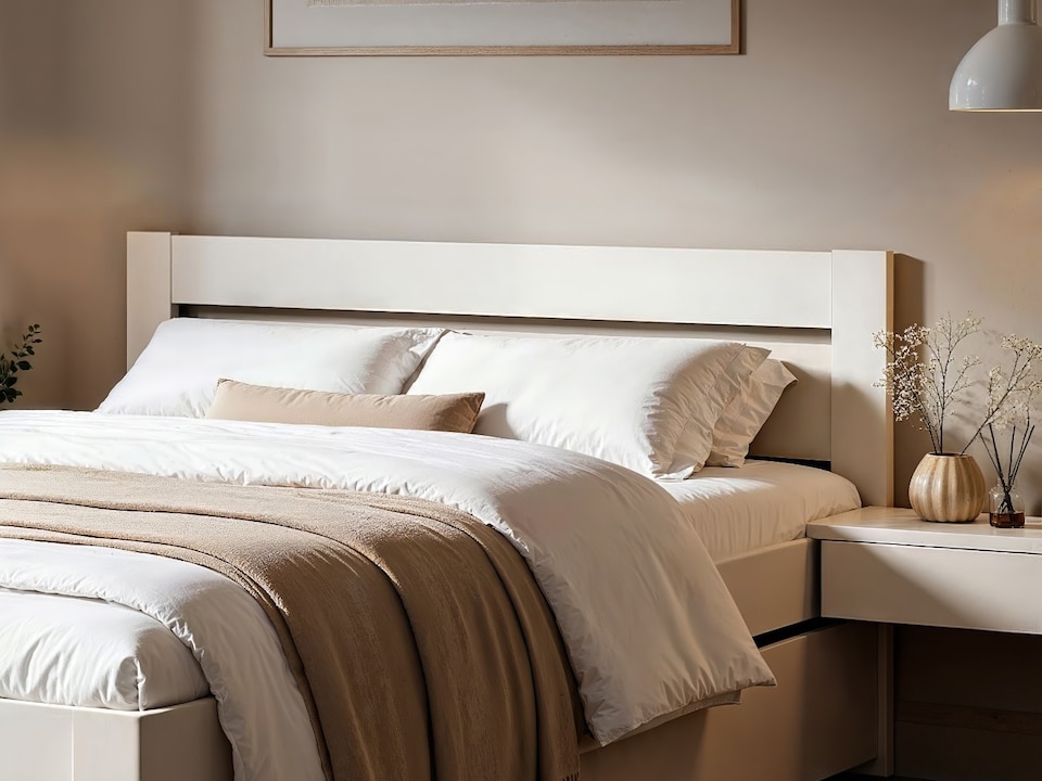 image 1 of Noomi Pradis Double Storage Bed White (FSC-Certified)