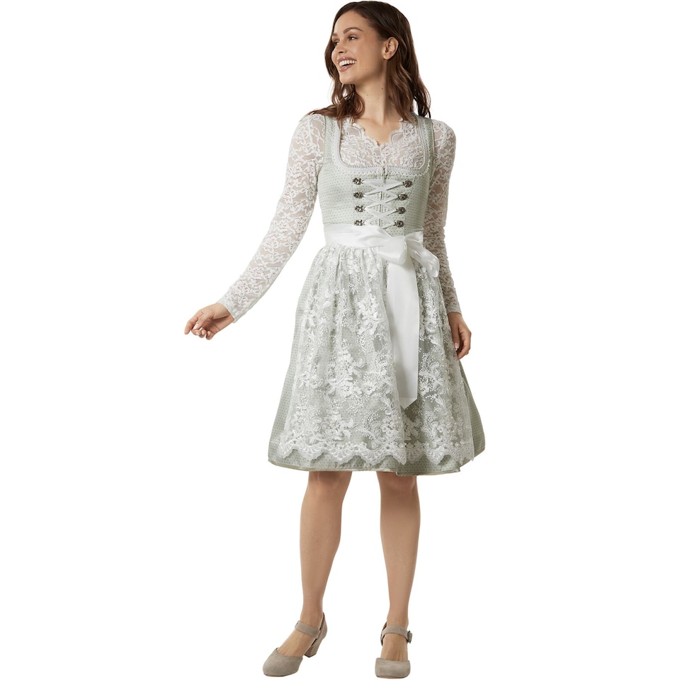 image 1 of Midi-Dirndl Klara Womens Oktoberfest Fancy Dress Costume | Green | mint | 1