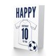 image 2 of Football Strip Kit White Jersey Top 10 Year old Kids 10th Birthday Card