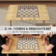image 4 of SPORTNOW 15 Inch Wooden Chess Set with Draughts Board Game, 2 in 1 Foldable Chess and Draughts Set with Pine Wood Pieces, Storage Grooves for Travel for Adults and Kids, Brown