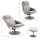 image 3 of HOMCOM Swivel Armchair with Footstool and Adjustable Backrest Grey