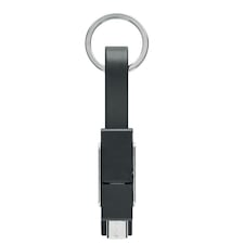 MidOcean Key C 4 in 1 Keyring Charging Cable - Black - One Size